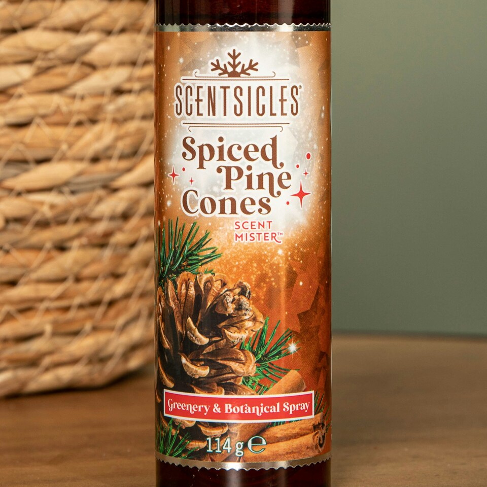 image 1 of 114ml Spiced Pinecone Scentsicles Christmas Decoration Spray Mist