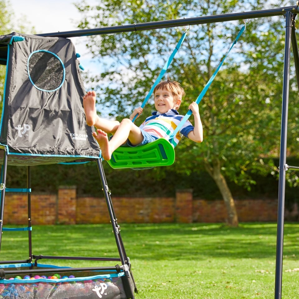 image 1 of TP Explorer Metal Climbing Frame Set & Swing Black Edition