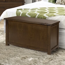 Boston Storage Trunk Ottoman - Dark Brown Oriental Pine Blanket Box, Toy Chest and Coffee Table for Home Storage | Brown | Dark Brown | One Size | 1