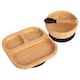 image 1 of Tiny Dining Children's Bamboo Suction Dinner Set - Black