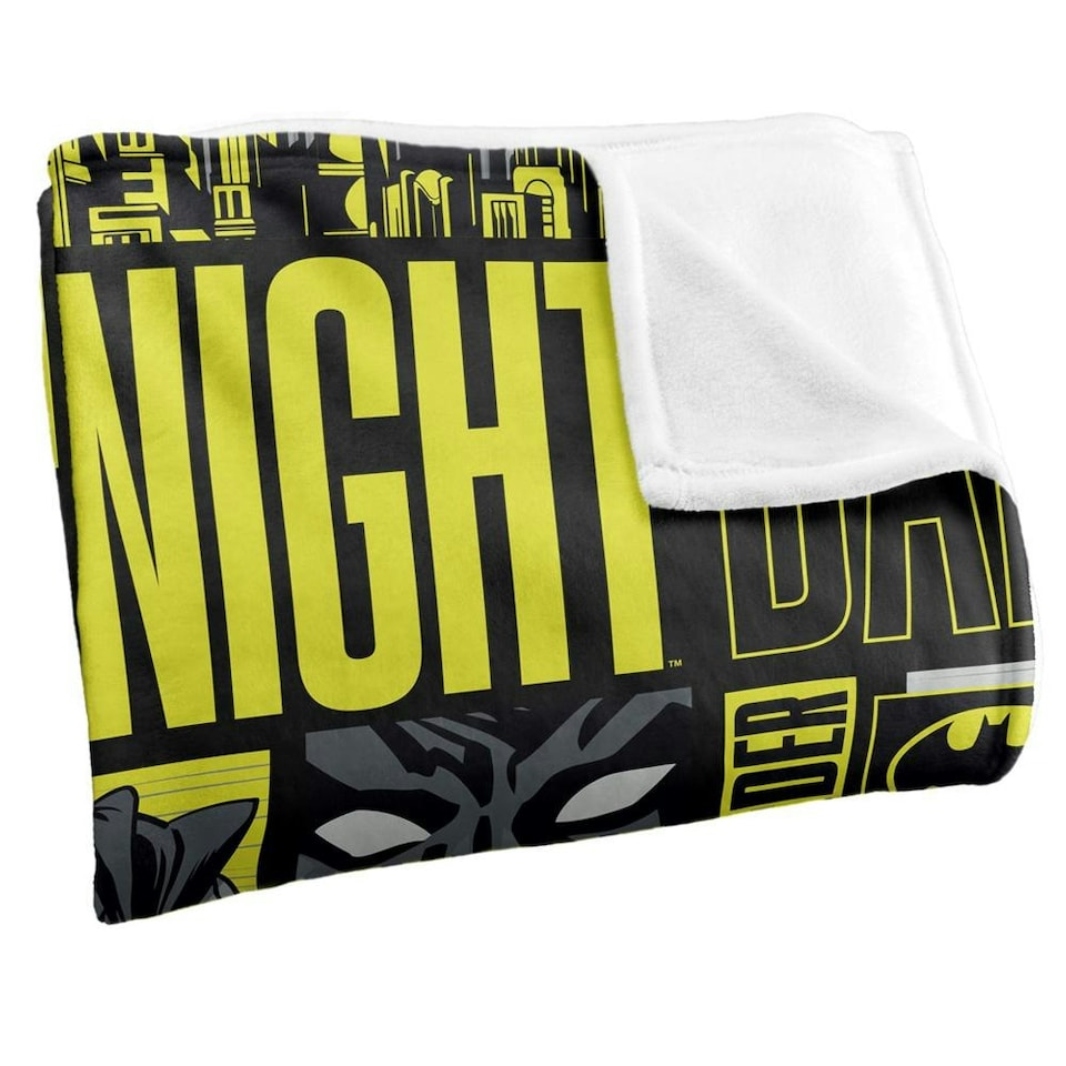 image 1 of Batman Dark Knight Comic Montage Blanket - Multicoloured - One Size