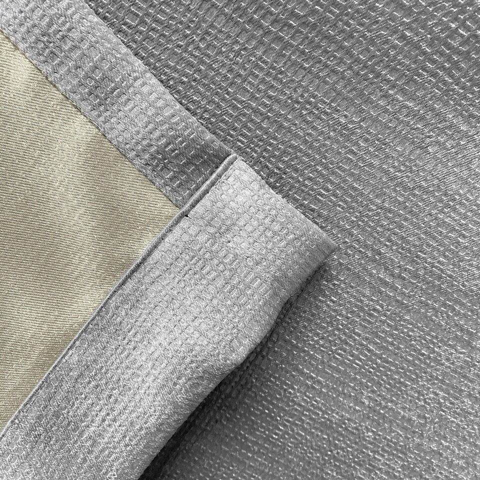 image 1 of Matrix Grey Curtains 46 x 72 inch (117 x 183 cm) Room Darkening Pencil Pleat Thermal Noise Reducing Curtains for Bedroom and Living Room