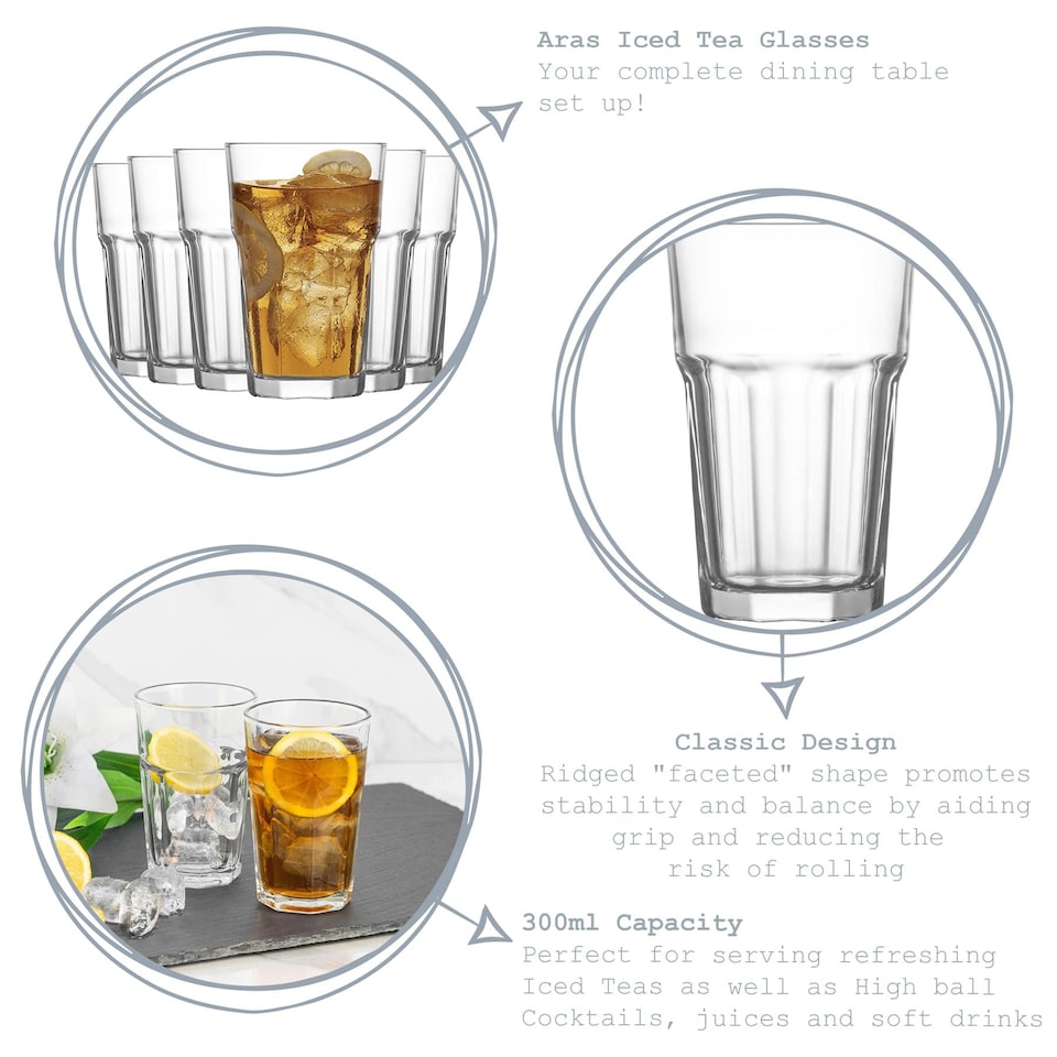 image 1 of LAV Aras Highball Glasses - 300ml - Clear - Pack of 12 | Clear | Clear