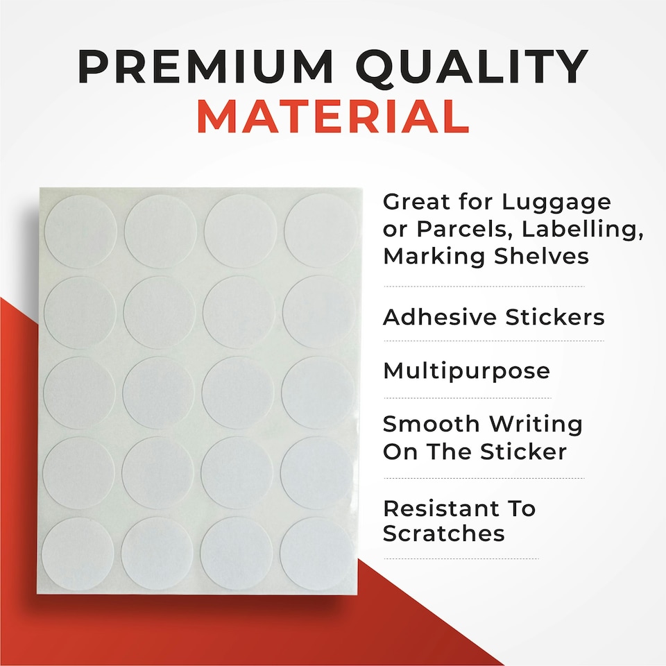 image 1 of Pack of 84 White 24mm Round Labels - Stickers