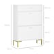 image 3 of HOMCOM Shoe Storage Cupboard with 2 Flip Doors and Sliding out Drawer, White