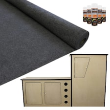 11sqm Anthracite Van Lining & Glue With Camper Kitchen Grey