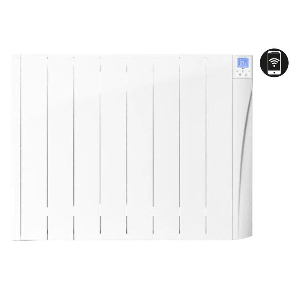 image 1 of 1069mm (W) x 575mm (H) - White Wi-Fi Electric Oil Filled Radiator (Alicante +) - 1320 Watts - Depth 98mm - Heats Up To 13.5m²