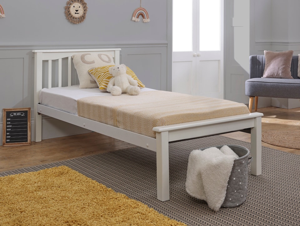 image 1 of 5ft King Size Heavy Duty Wood,Metal Bed Frame.Strong,Robust Bedstead. White | White | King
