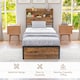 image 5 of HOMCOM 3.1FT Single Bed Frame with Storage Headboard and Under Bed Storage