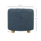 image 3 of HOMCOM 45cm Round Ottoman with Storage, Lid, Cashmere Footstool, Blue