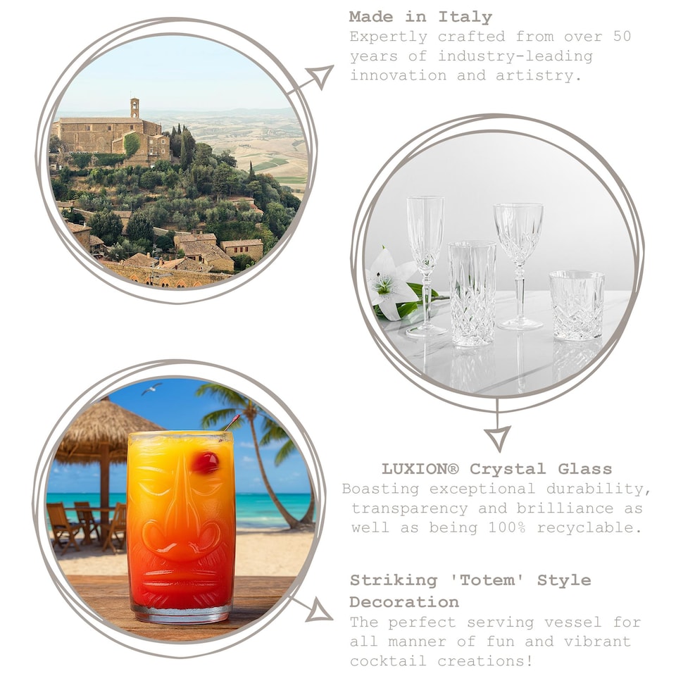 image 1 of RCR Crystal Tiki Sardinia Highball Glasses - 460ml - Pack of 8