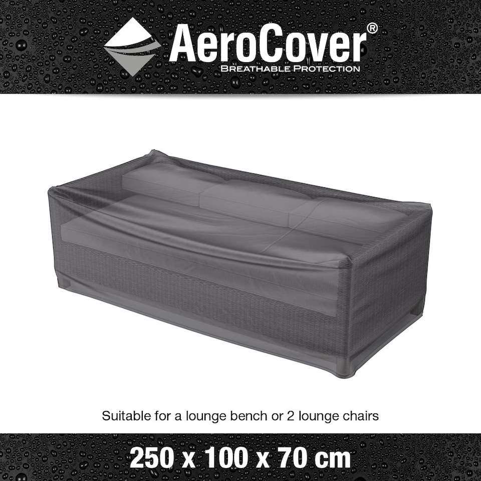 image 1 of Platinum AeroCover Waterproof and Breathable Ripstop Polyester Outdoor Bench Cover W250 x D100 x H70 cm