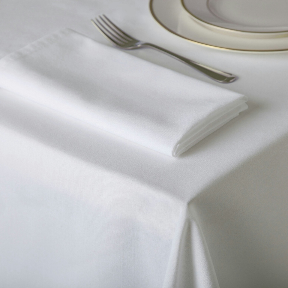 image 1 of Belledorm Amalfi Rectangular Table Cloth - White - 132 x 230cm