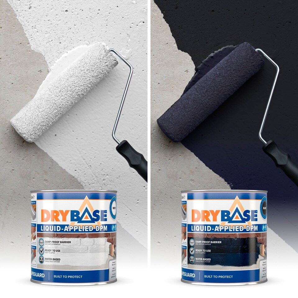 image 1 of Drybase Liquid Damp Proof Membrane - 5L White - Damp Proofing Paint for Walls & Floors