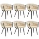 image 1 of Dining Chair Astano - padded, velvet, knot design, continuous backrest | Cream | sand | 6
