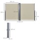 image 7 of Outsunny Retractable Double Side Awning Screen Fence Privacy Beige, 6x1.6m Cream