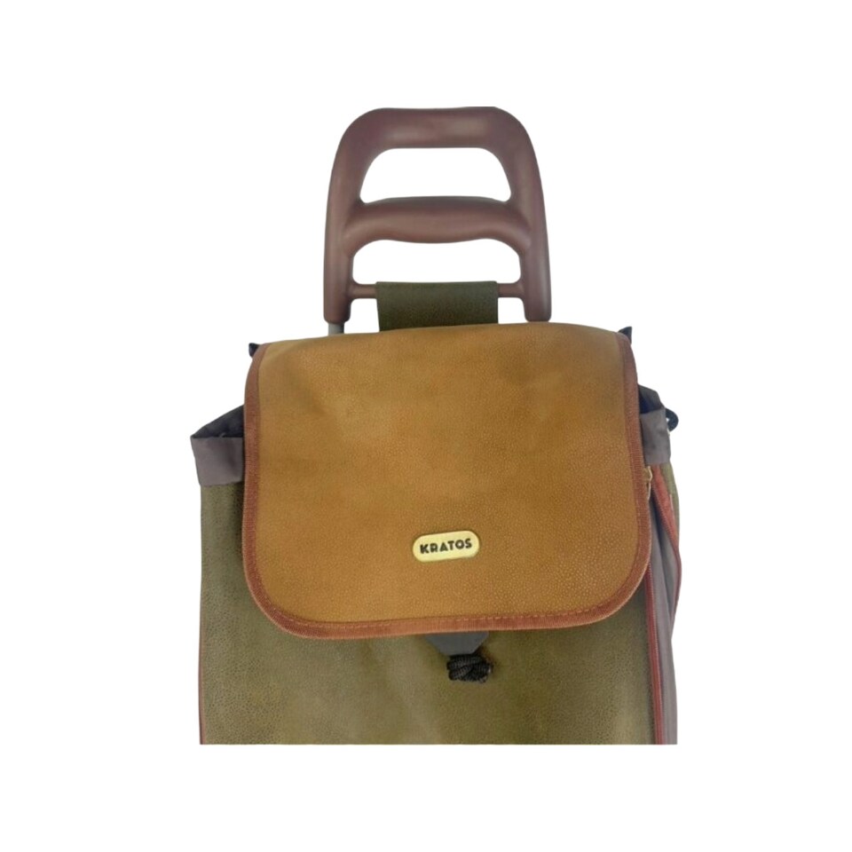 image 1 of 2 Wheel Faux Leather Lightweight Foldable Shopping Trolley 30 x 39 x 60 cm