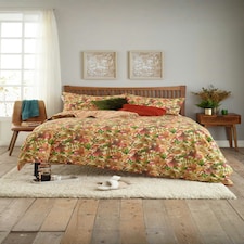 Autumn Leaves Rust Cotton Blend Duvet Cover Set – Cozy Seasonal Bedding Multi | Rust | Single