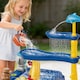 image 9 of Kids Sand & Water Play Table with Umbrella Shade - Multi-Level Slides, Dolphin Spout & Accessories Outdoor Sensory Play Set