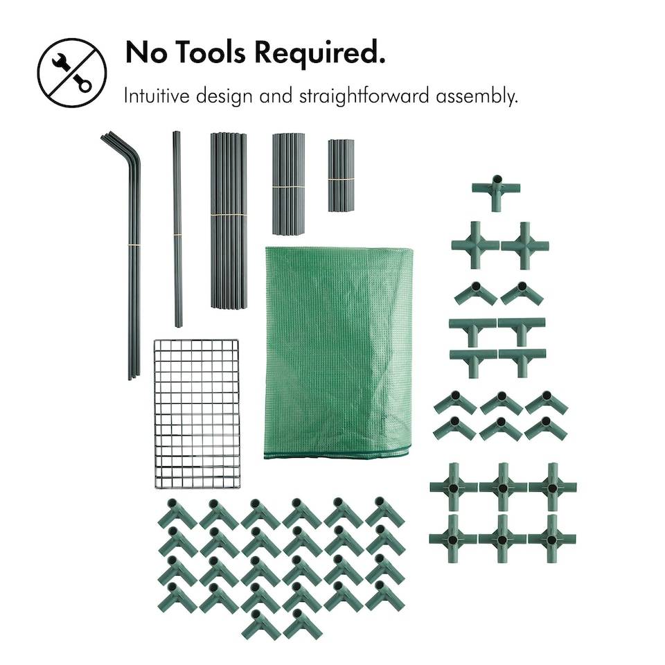 image 1 of VonHaus Walk In Greenhouse with 8 Shelves & PVC Cover