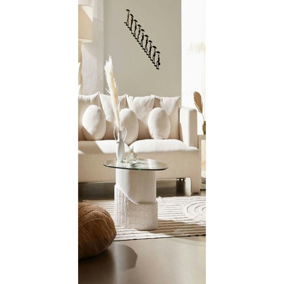 image 1 of Urban Journey Metal Wall Art | Figures Climbing Stairs with Umbrellas | Modern Silhouette Decor for Indoor & Outdoor Use Right to Left Orientation