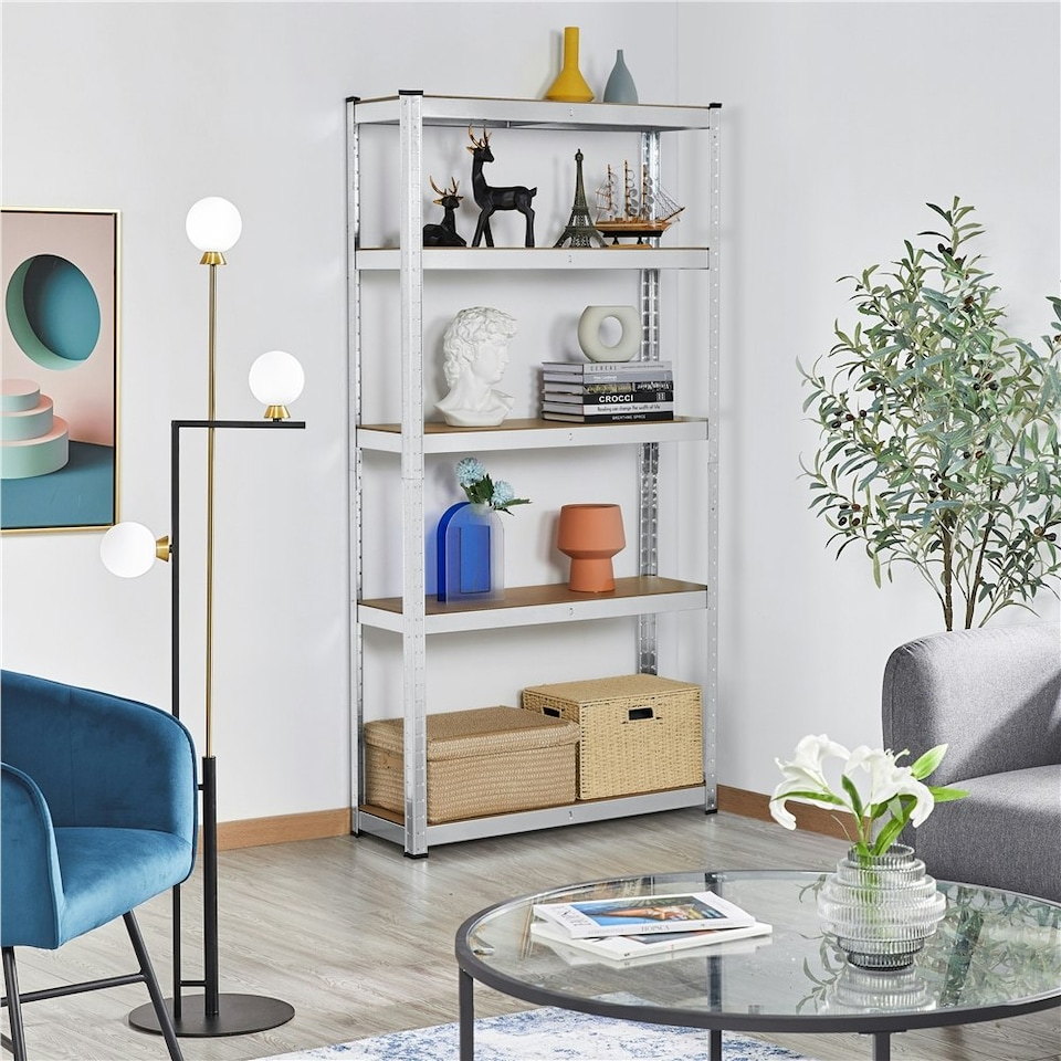 image 1 of Yaheetech 180 cm Tall 5-Shelf Steel Shelving Unit Storage Rack