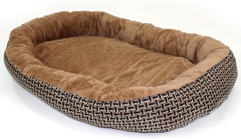 image 1 of Actiaspet Jute Orthopaedic Soft Dog Bed - 40mm Massage Foam Cushion with Fleece Lining & Non Slip Base (Brown, X Large)