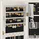 image 9 of HOMCOM Jewellery Cabinet with LED Lights, Door Hanging or Wall Mounted Full Length Mirror with Storage, Lockable Jewellery Organiser, White Surface and Black Lining | White | White Surface and Black Lining