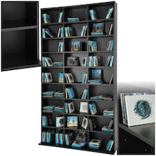 CD Shelf Unit Christel - 27 compartments for up to 1080 CDs Black