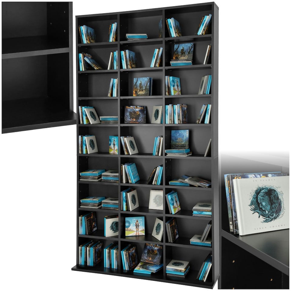 image 1 of CD Shelf Unit Christel - 27 compartments for up to 1080 CDs Black