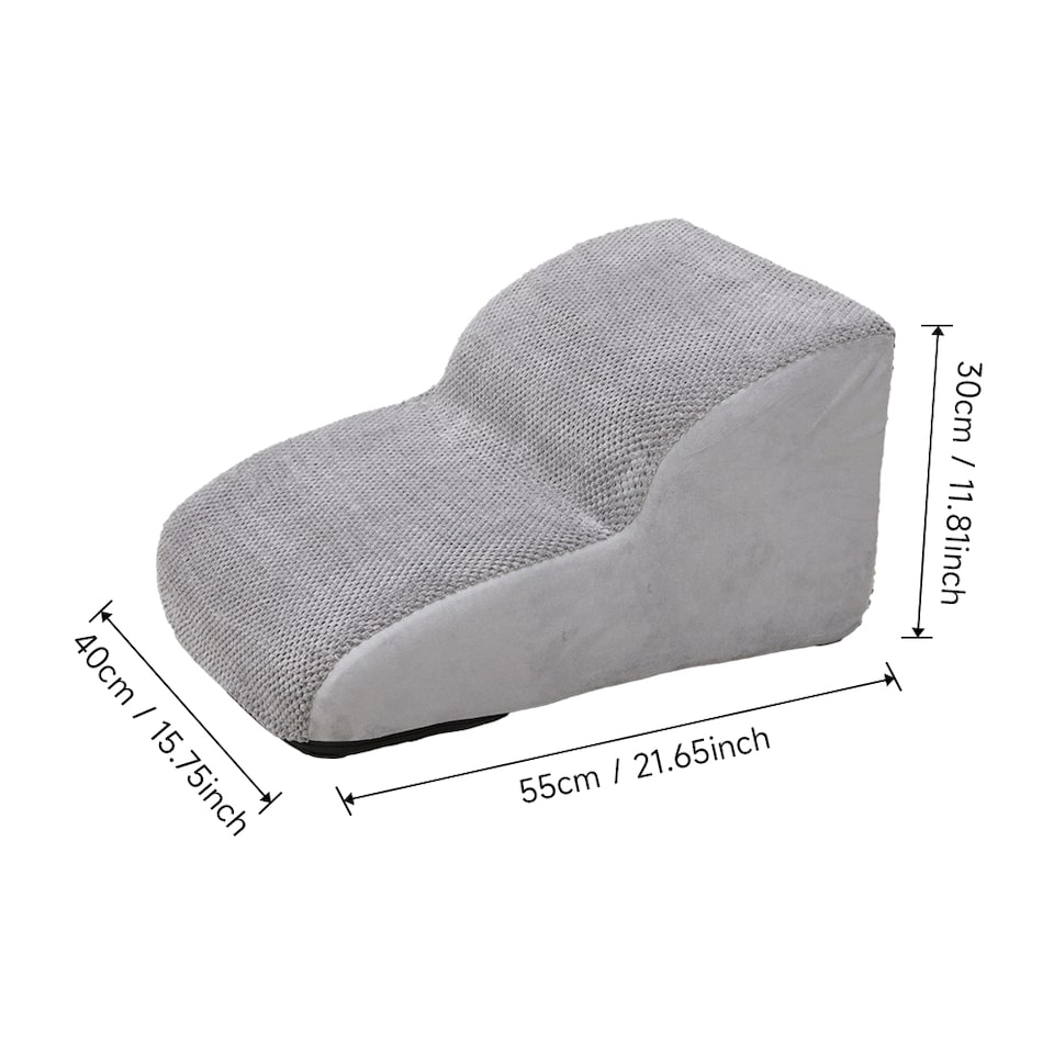 image 1 of Living and Home Non-Slip Pet Steps with Removable Washable Cover for Cats & Dogs | Grey | Grey | 1