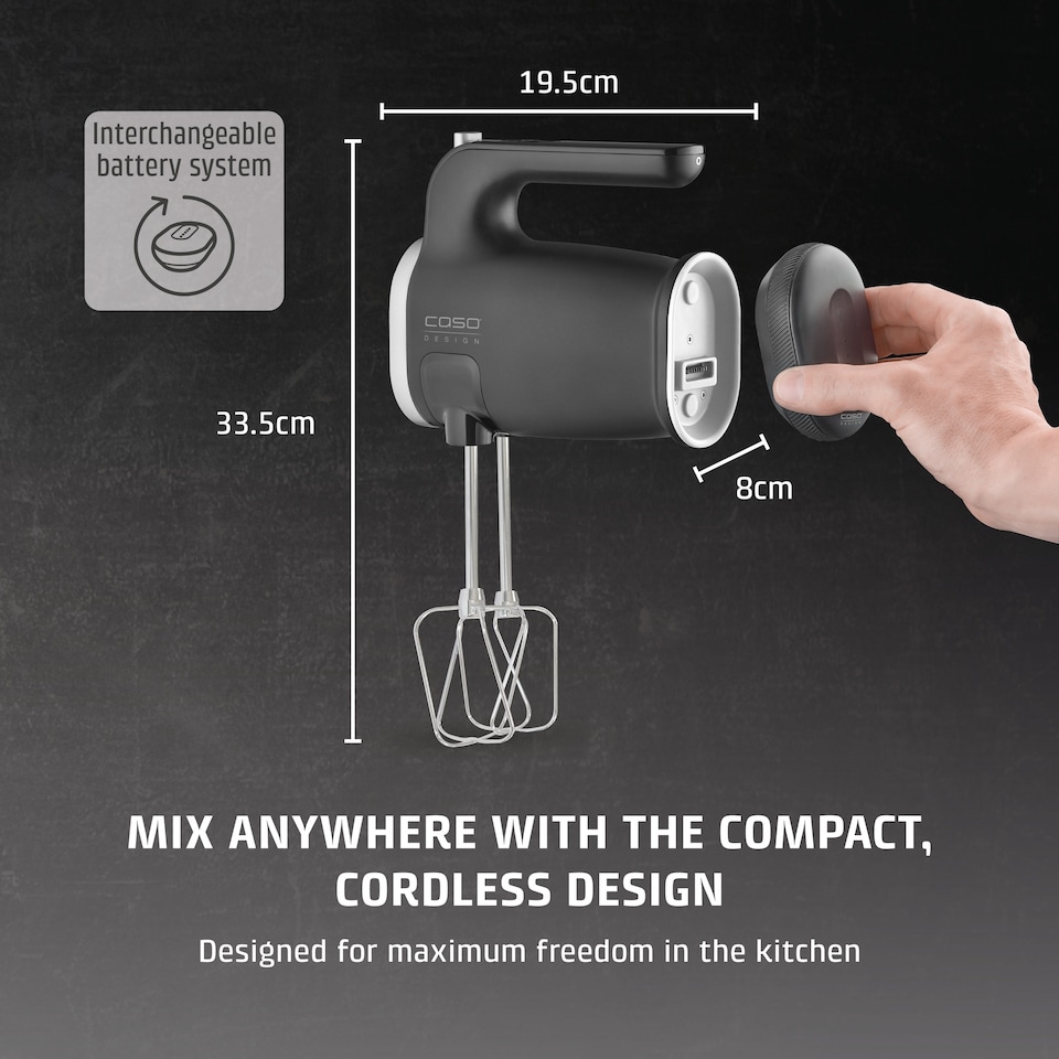 image 1 of Caso Design Click & Mix Cordless Hand Mixer