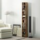 image 2 of HOMCOM 204 CD Storage Tower Tall Bookcase Bookshelf with Cubes Rustic Brown