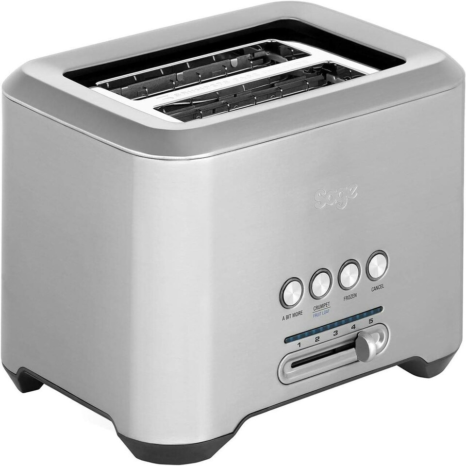 image 1 of Sage The 'A Bit More' Toaster 2 Slice With Wide Slots - 5 Settings Including A Bit More, Fruit Bread, Crumpet & Frozen - Brushed Stainless Steel Silver