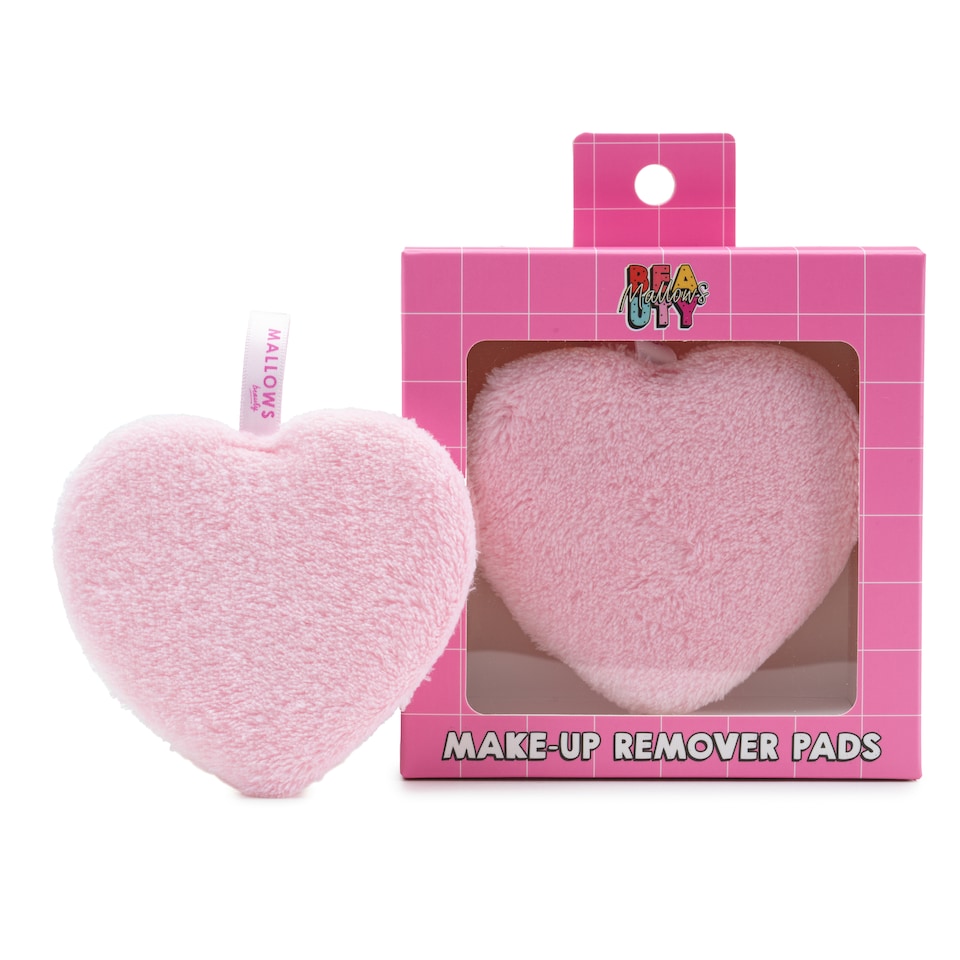 Make Up Remover Pink Heart Pads - Pack of 2