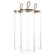 image 1 of Argon Tableware Glass Storage Jars with Wooden Lids - Leather Loop - 2 Litre - Pack of 3