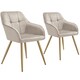 image 1 of Chair Marilyn - quilted velvet look, continuous backrest, golden steel legs | Grey | taupe/gold | One Size | 2