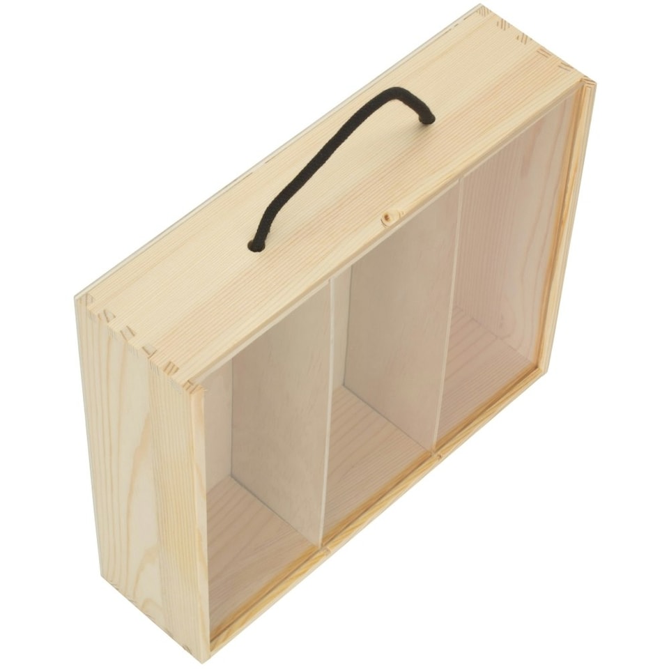 image 1 of 3 Beer Bottle Pinewood Carry Case with Acrylic Lid Brown | Brown | One Size