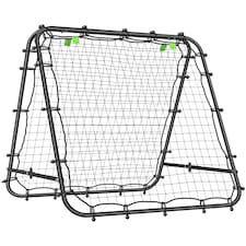 HOMCOM Double-Sided Football Rebounder Net, Football Rebound Net Target Goal with Five Adjustable Angles, Black | Black
