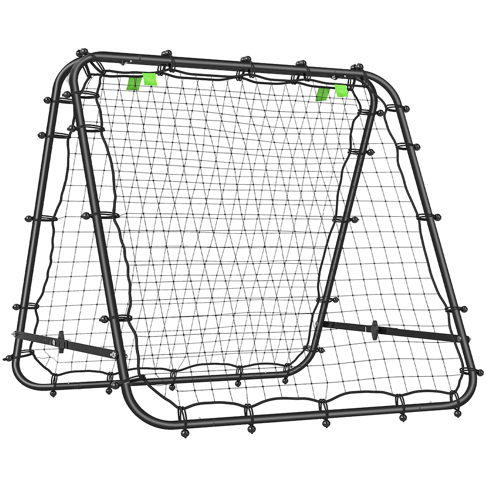 image 1 of HOMCOM Double-Sided Football Rebounder Net, Football Rebound Net Target Goal with Five Adjustable Angles, Black | Black