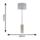 image 3 of ValueLights Lexy Brushed Chrome Rotary Dimmer Switch Floor Lamp with Grey/Chrome Shade Grey
