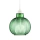 image 1 of Designer Ribbed Leaf Themed Forest Emerald Green Glass Pendant Lighting Shade | Green