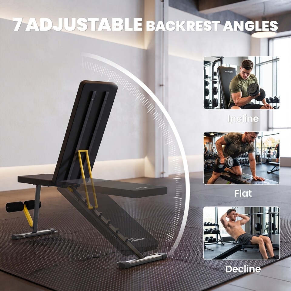 image 1 of SPORTNOW Adjustable Foldable Weight Bench with 7 Backrest Positions