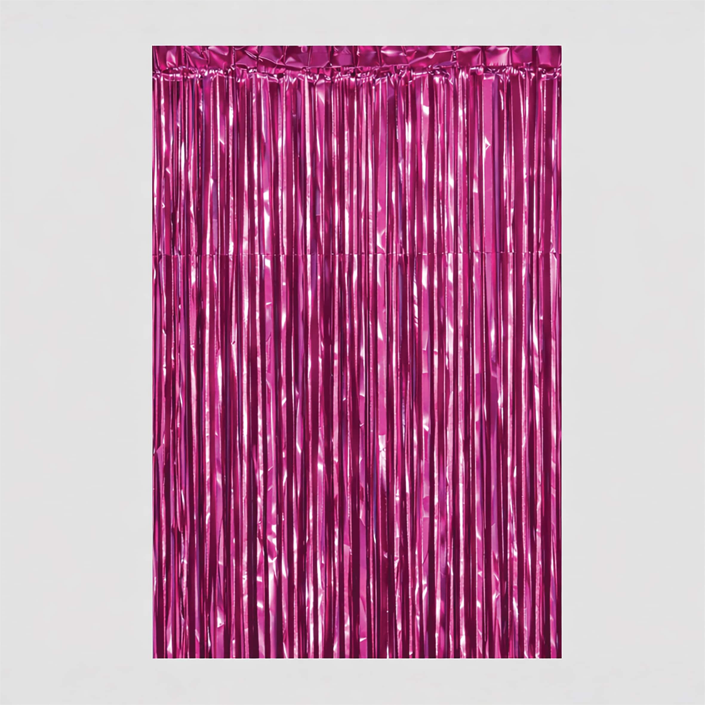 Netagon Metallic Tinsel Curtain 2.5M x 1M Pink