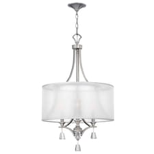 Mime 3 Light Multi Arm Ceiling Pendant Chandelier Brushed Nickel, E14