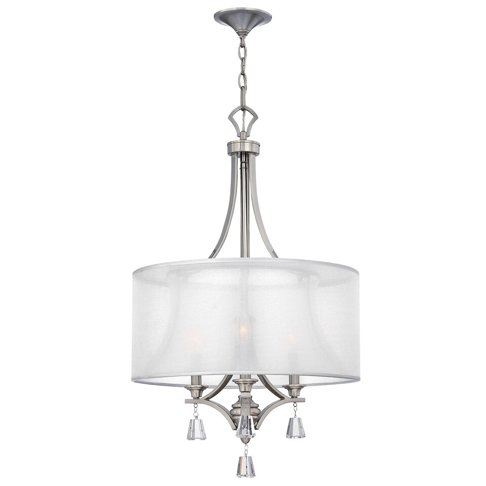 image 1 of Mime 3 Light Multi Arm Ceiling Pendant Chandelier Brushed Nickel, E14