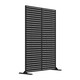 image 1 of Nicoman Metal Slat Indoor Outdoor Privacy Screen with Stand | Black | Black | 1