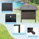 image 8 of COSTWAY Rattan Umbrella Side Table Outdoor Garden Table Brown