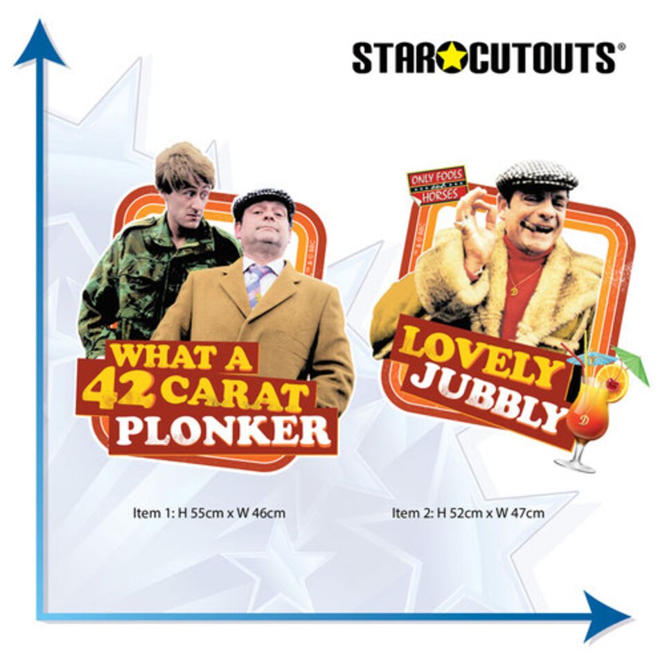 image 1 of What a 42-Carat Plonker and Lovely Jubbly Only Fools and Horses Wall Art Cardboard Cutouts 55cm - Pack of 2