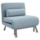 image 1 of HOMCOM Linen Chair Bed, 3-in-1 Convertible Sleeper Chair with Adjustable Backrest, Pillow, for Living Room, Bedroom, Sky Blue